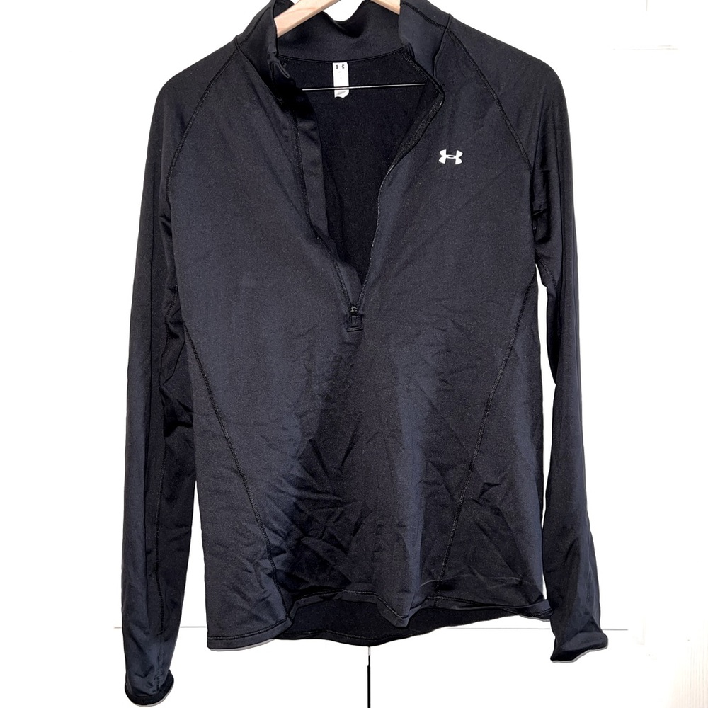Womens Black Under Armour half zip Cold Gear jacket